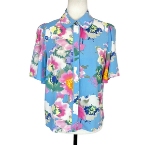 YAS blue floral blouse